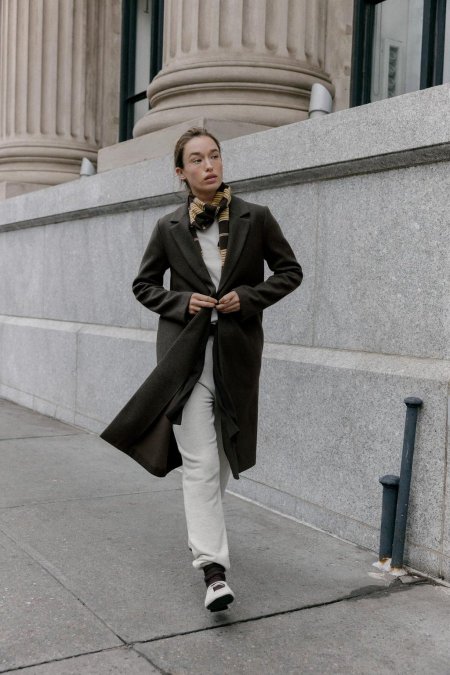 Basic coat made of soft fabric